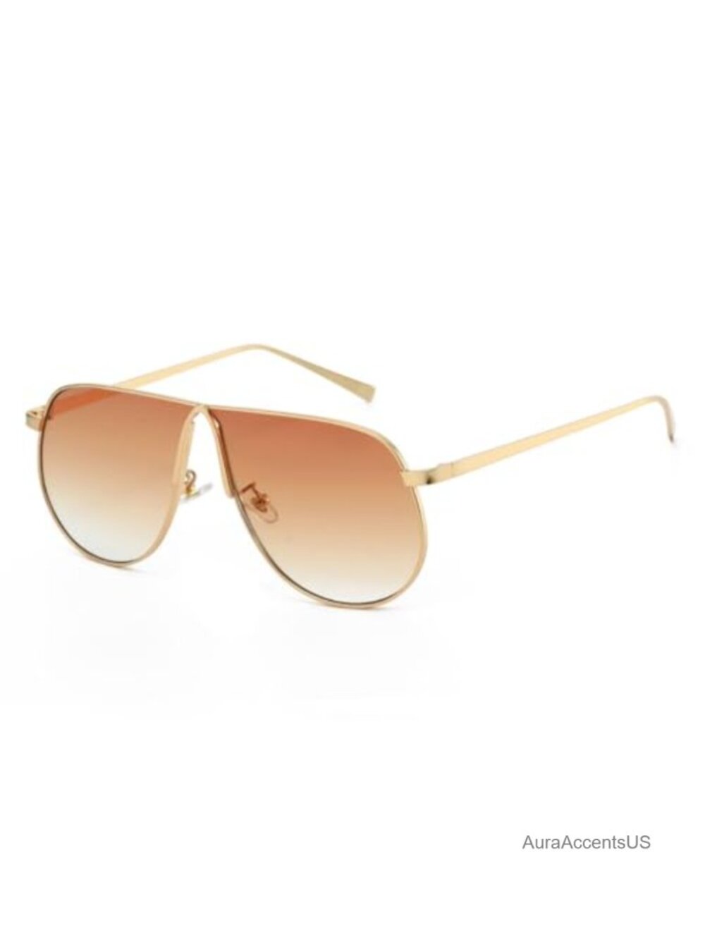 Oversized Aviator Sunglasses Gold Metal Frame Square UV Protection Unisex